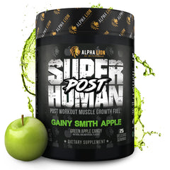 ALPHA LION Superhuman Post bottle front for post-workout recovery