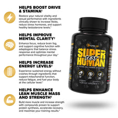 ALPHA LION Superhuman Test capsules closeup showing easy daily use.