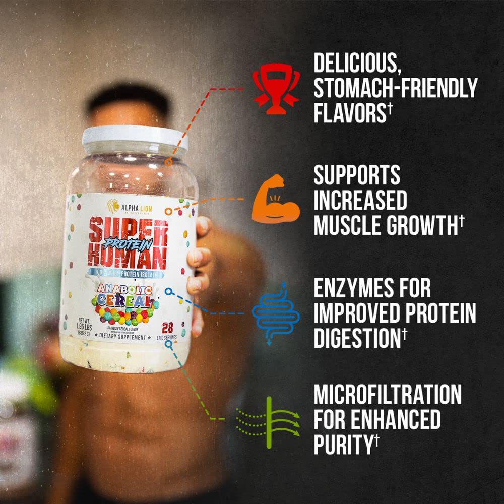 ALPHA LION Superhuman Whey scoop for easy portioning in low-carb fueling.