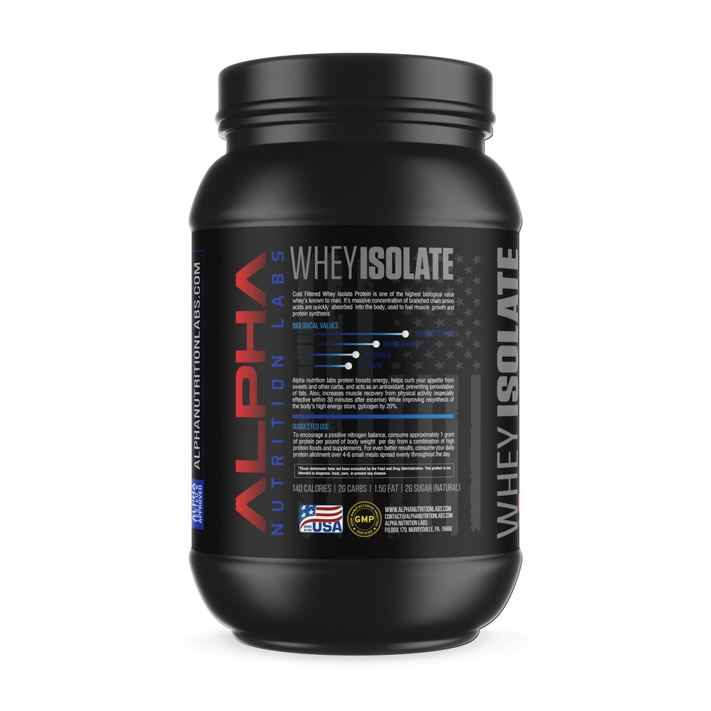 Alpha Nutrition Labs coconut ice cream whey isolate scoop pouring into shaker.