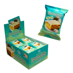Alpha Prime Prime Bites Brownie Box Front showcases convenient packaging for on-the-go fueling.
