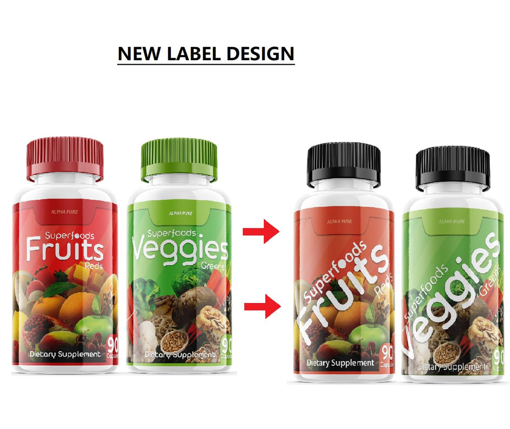 Ingredients closeup highlights a plant-based blend of fruits and vegetables for antioxidants.