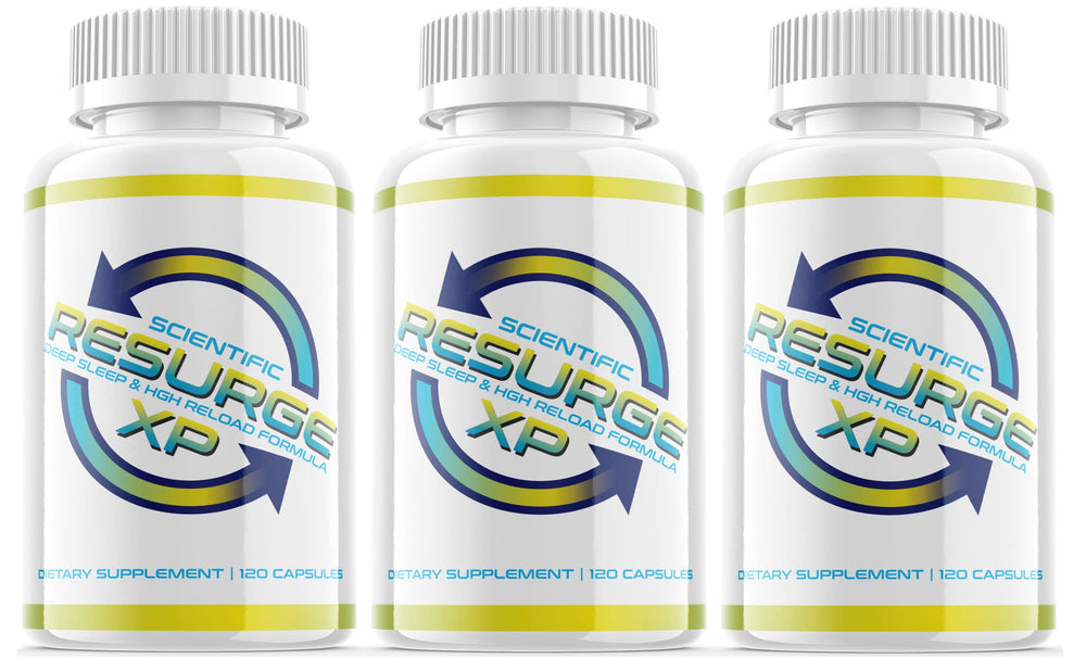 Alpha Pure Resurge XP bottle on nightstand inviting calm pre-sleep routine.