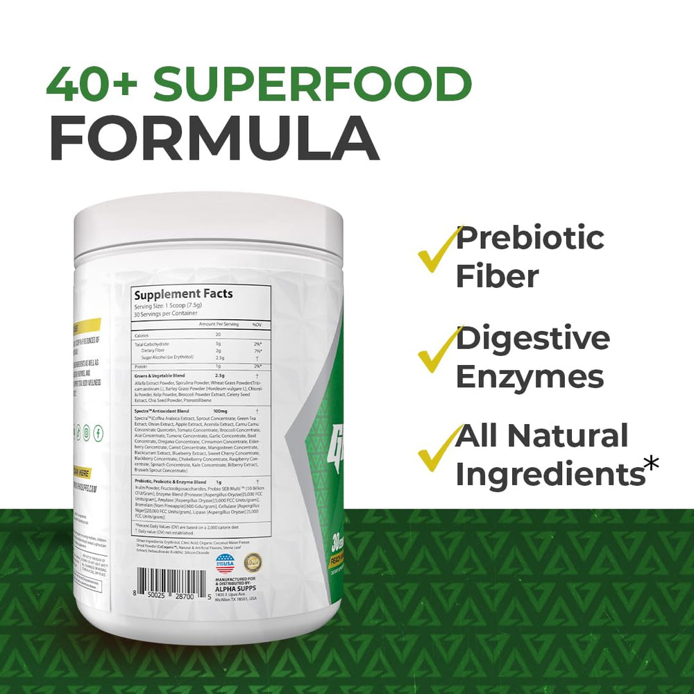 Alpha Supps Alpha Greens dissolves easily in water to reveal Pineapple flavor.