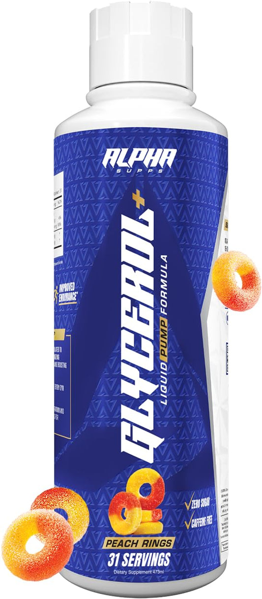 Alpha Supps Glycerol+ bottle showcases hydration-focused liquid formula for workouts