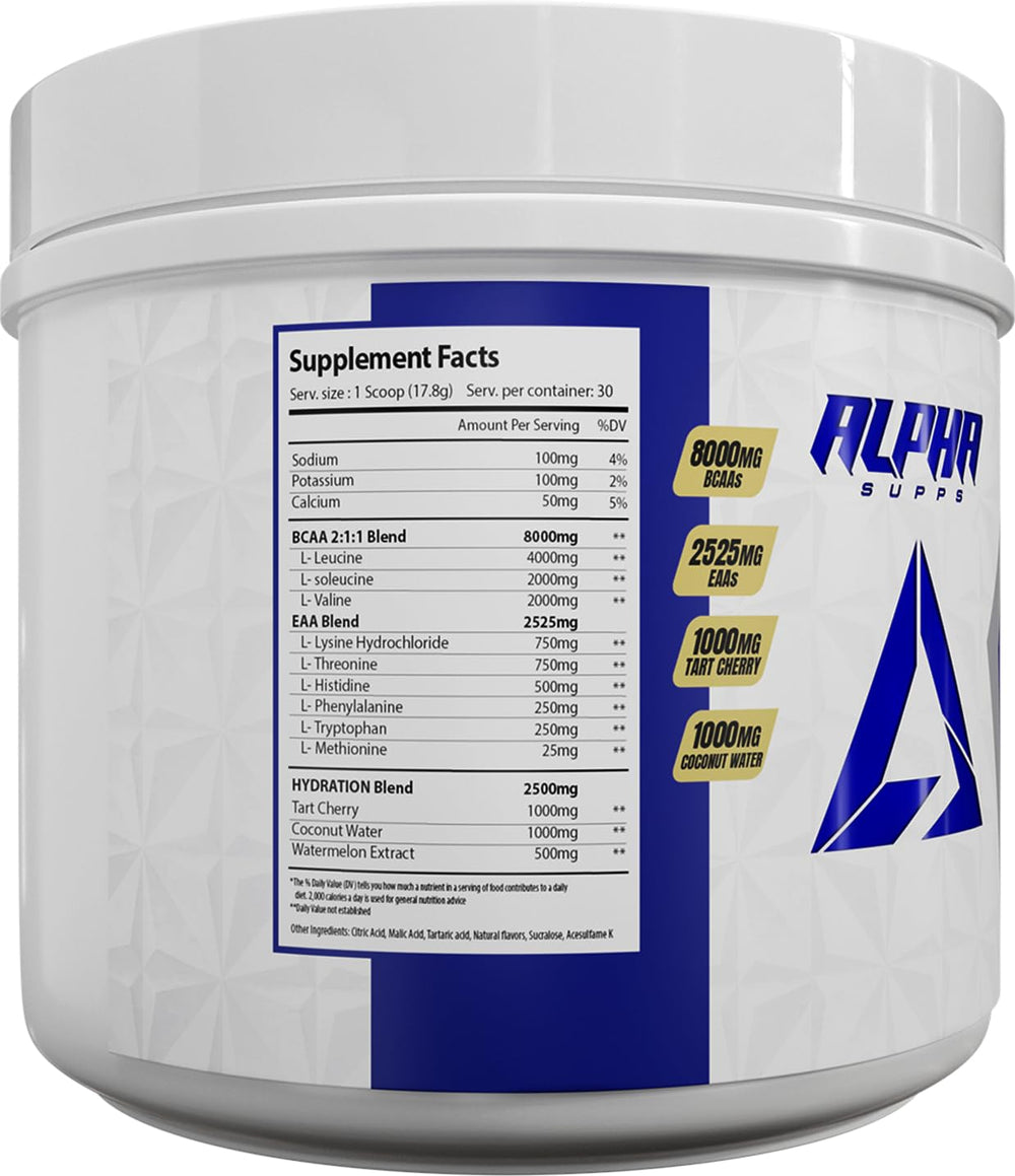 Alpha Supps Hydro 9 Aminos hydration splash in glass for workouts
