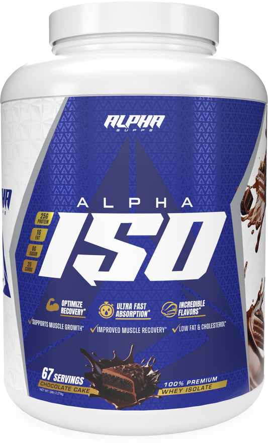 Alpha Supps ISO Whey scoop for quick post-workout protein boost.