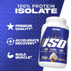Alpha Supps ISO nutrition panel highlights protein per serving