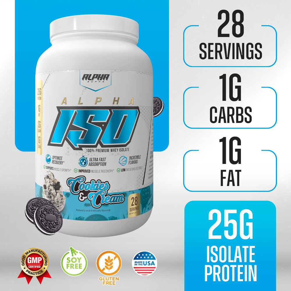 Alpha Supps ISO powder dispense shows convenient serving scoops