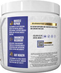 Alpha Supps L-Glutamine powder dissolving easily in water for daily hydration