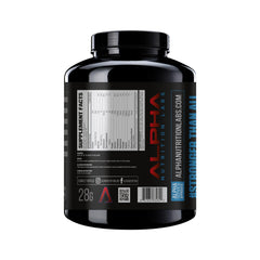 Alpha Nutrition Labs Whey Isolate Vanilla scoop beside powder for quick shake