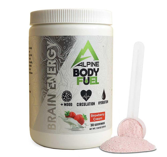 Alpine Innovations Body Fuel Focus Energy tub on display, ready for daily use.