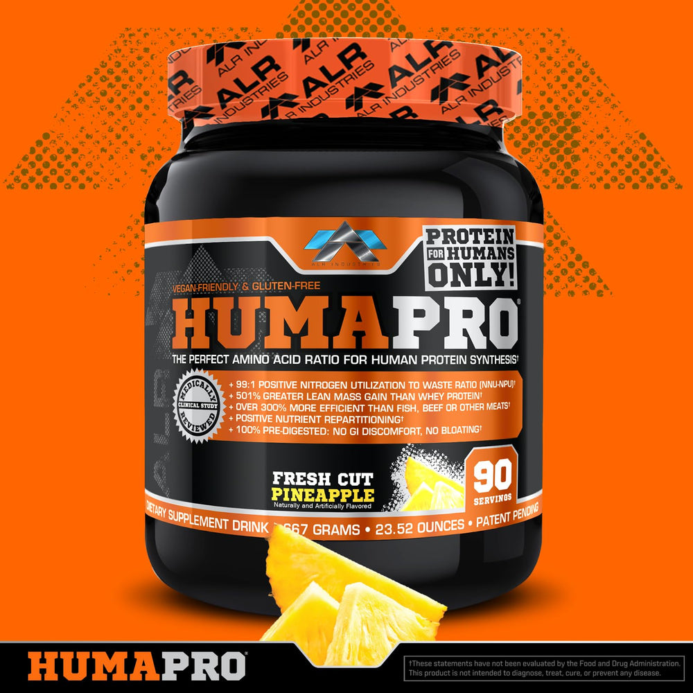 ALR Industries Humapro ingredient close-up emphasizing vegan clean formula for allergen-free nutrition.