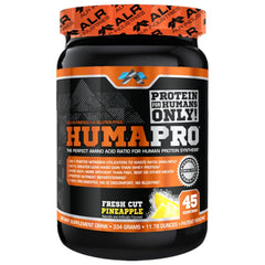 ALR Humapro bottle pour highlights precise dosing for lean muscle goals.