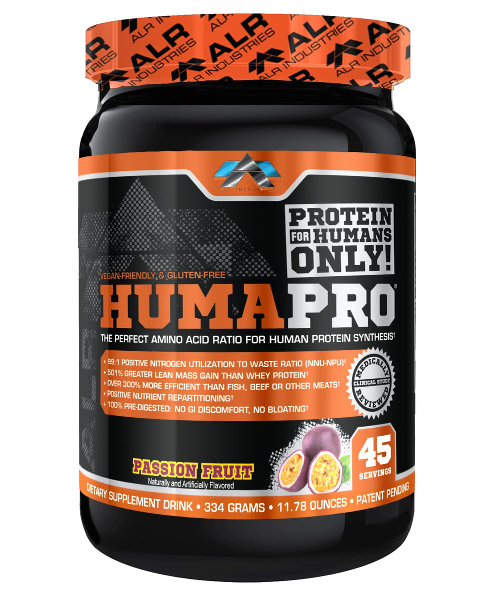 ALR Industries Humapro bottle showcasing vegan protein for lean muscle support.