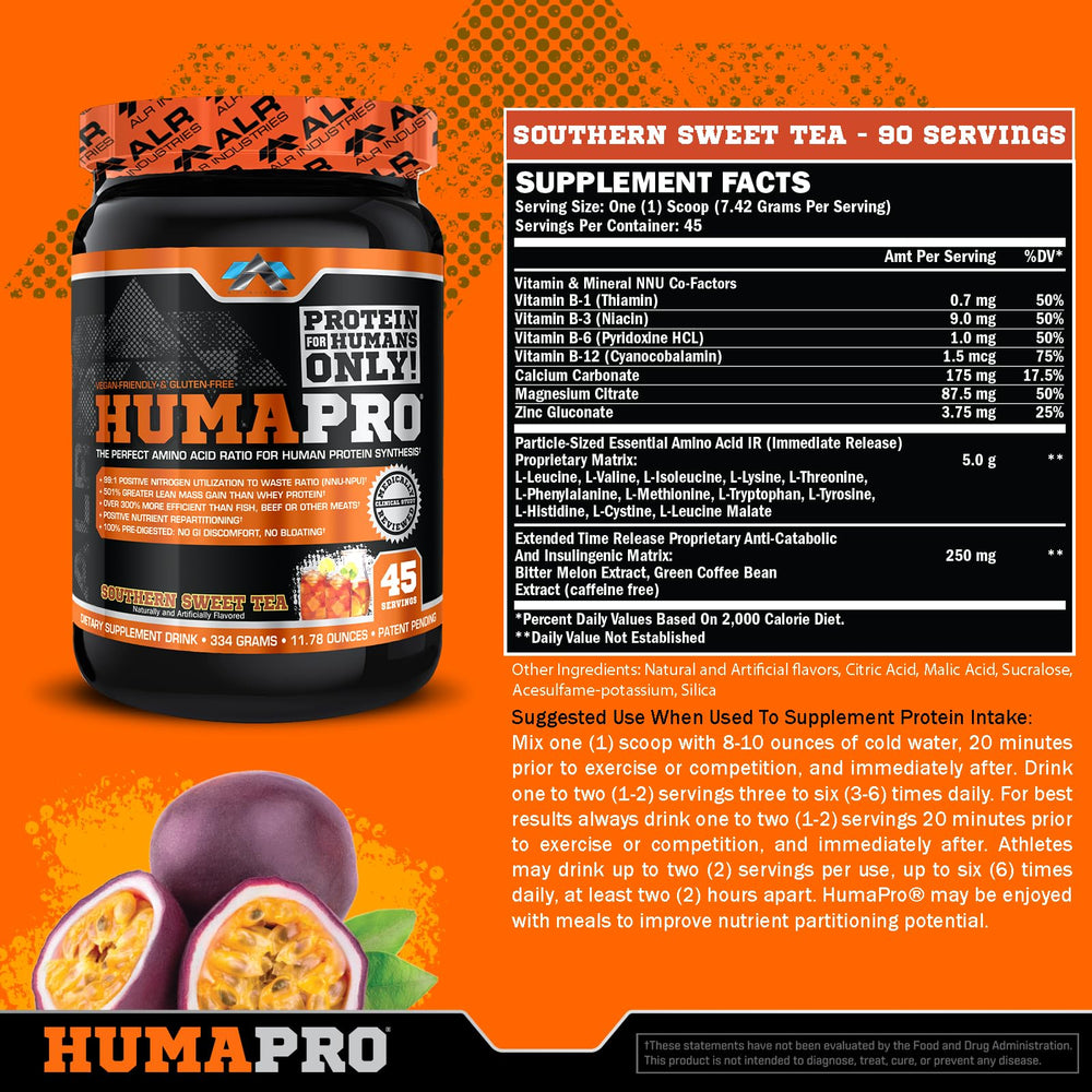 Humapro pours into a glass, suggesting quick post-workout refreshment.