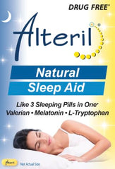 Alteril Sleep Aid Tabs bottle supports a calming bedtime routine for restful evenings.