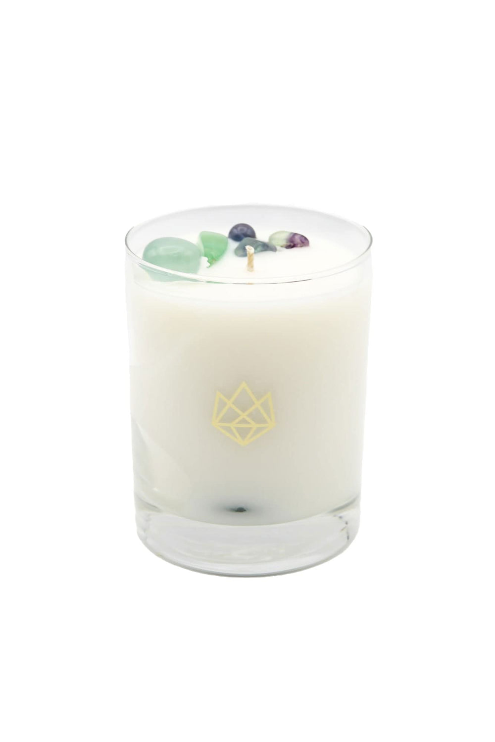 Aluminate Life fluorite crystal-infused candle for focus and decor