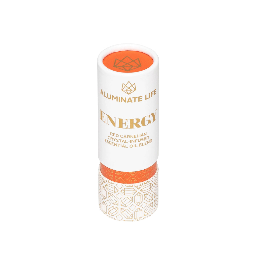 Aluminate Life red carnelian crystal rollerball for energizing scent and focus.