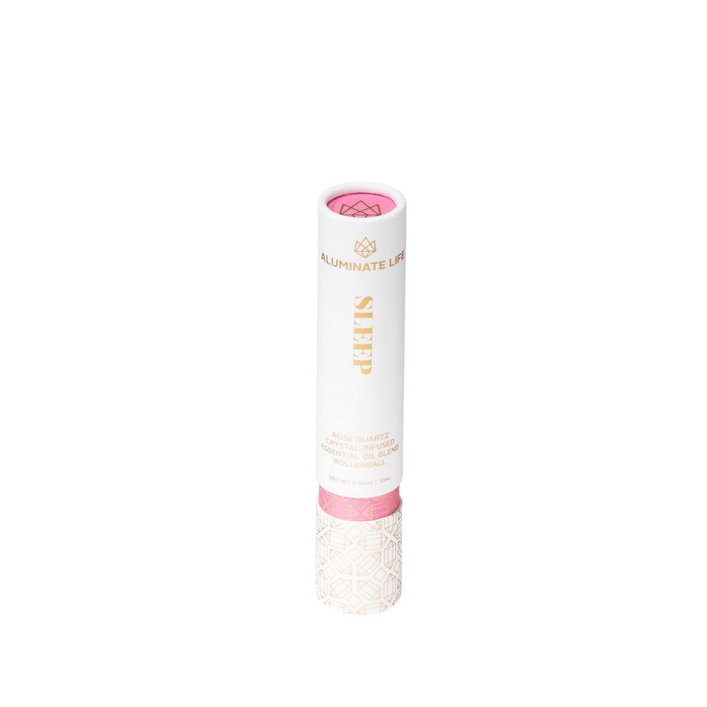 Aluminate Life rose lavender vanilla aroma in a portable roller bottle for nightly relaxation.