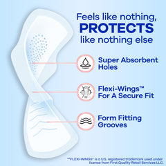 Always Infinity FlexFoam pad top layer dry keeps skin feeling fresh.