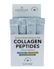 AMANDEAN Collagen Packets travel pack for on-the-go wellness.