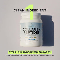 AMANDEAN Collagen Powder being poured into liquid demonstrates easy mixability