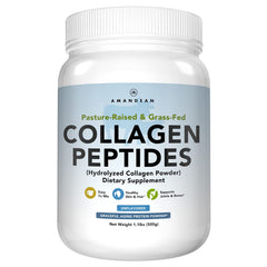 AMANDEAN Collagen Powder tub front highlights grass-fed formula for joint and skin support