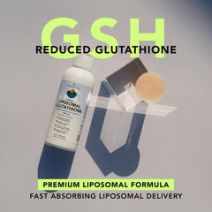 AMANDEAN Liposomal Glutathione bottle label highlights premium formula