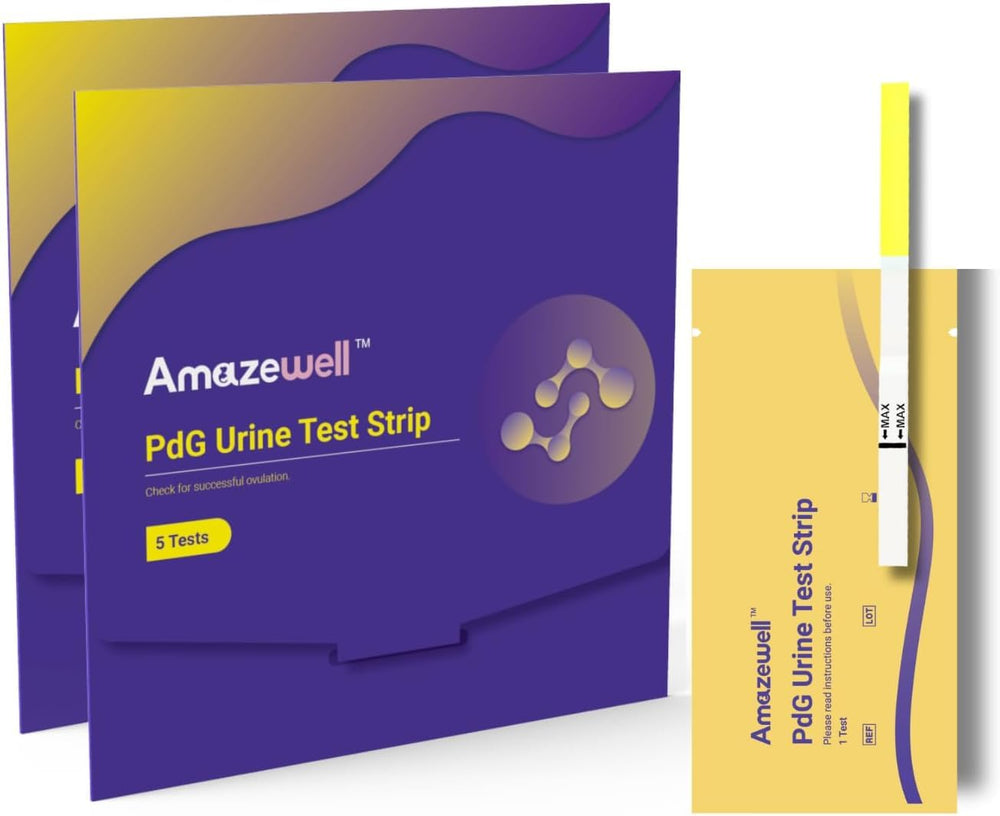 Amazewell PdG test strips packaging for home fertility tracking.