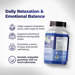 Amazing Botanicals Blueberry Lotus Gummies berry swirl closeup suggests soothing moments.