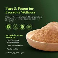 Amazing Botanicals Borongoru Kava root from Vanuatu, natural maturity supports potency and aroma.