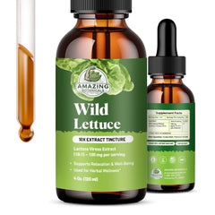 Amazing Botanicals Wild Lettuce tincture bottle with dropper for daily use