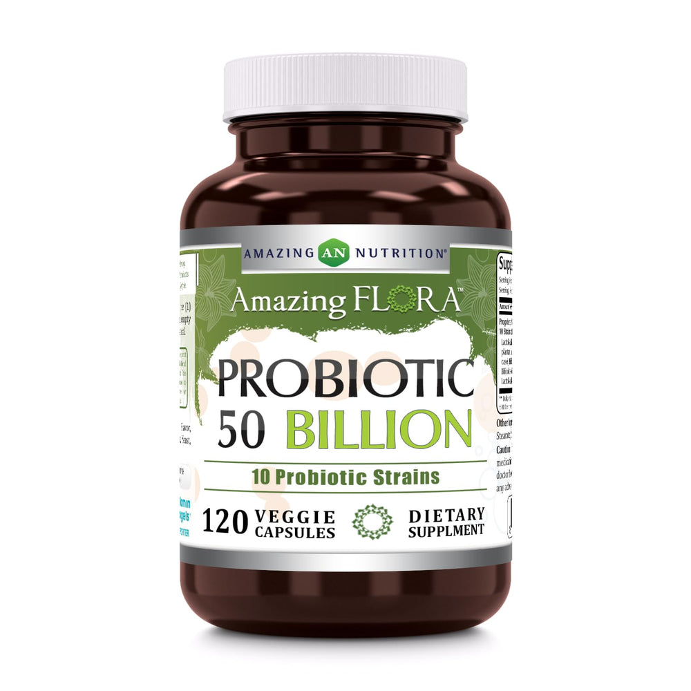 Amazing Flora Probiotic bottle for daily gut balance and wellness.