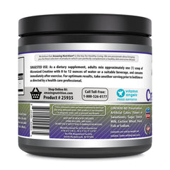 Amazing Formulas creatine monohydrate powder close-up showing micronized texture.