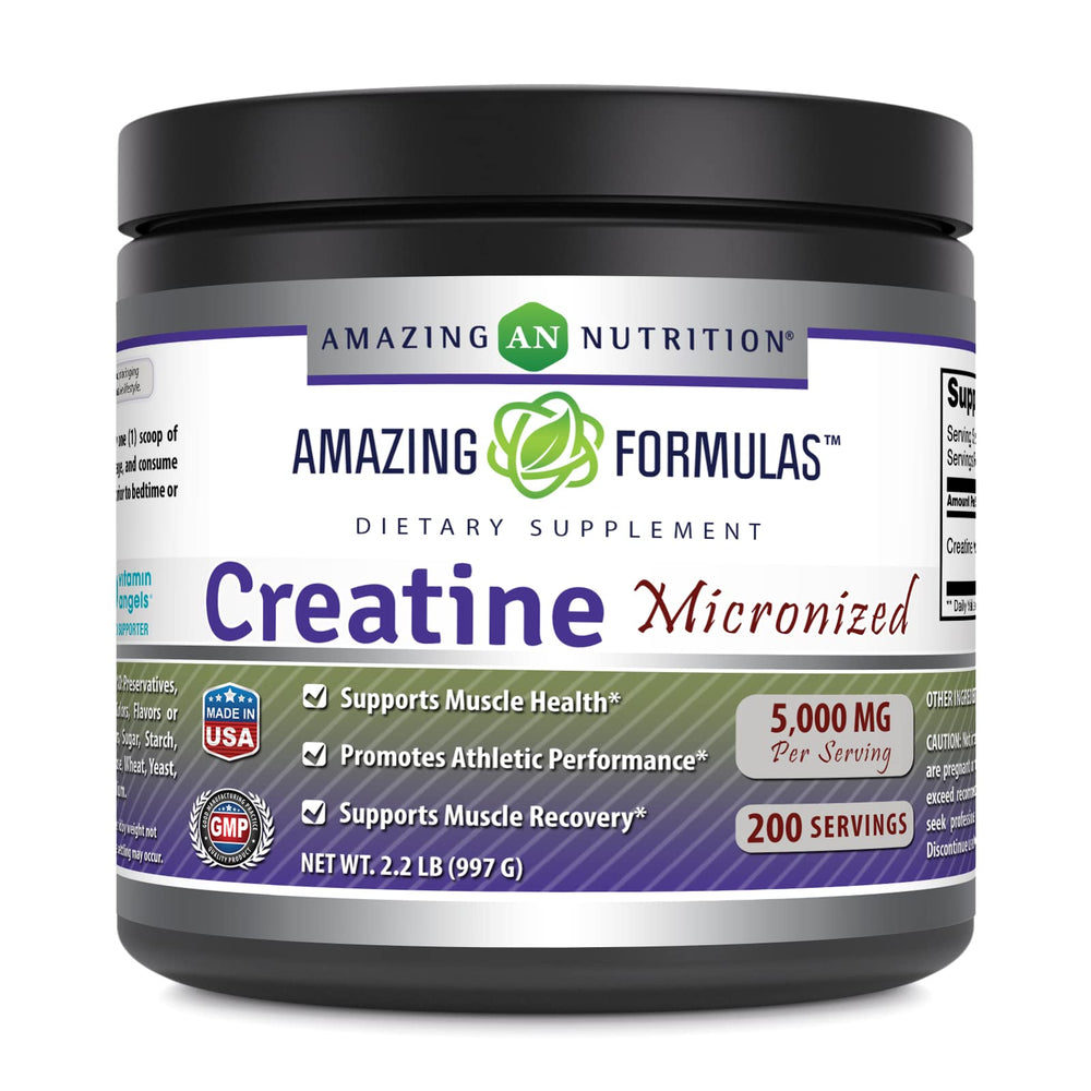 Amazing Formulas creatine bottle with purity seal for reliable workouts.