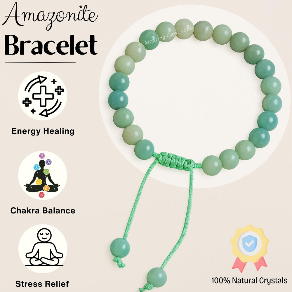 Amazing Gemstone Amazonite Bracelet gift-ready packaging in zip bag.