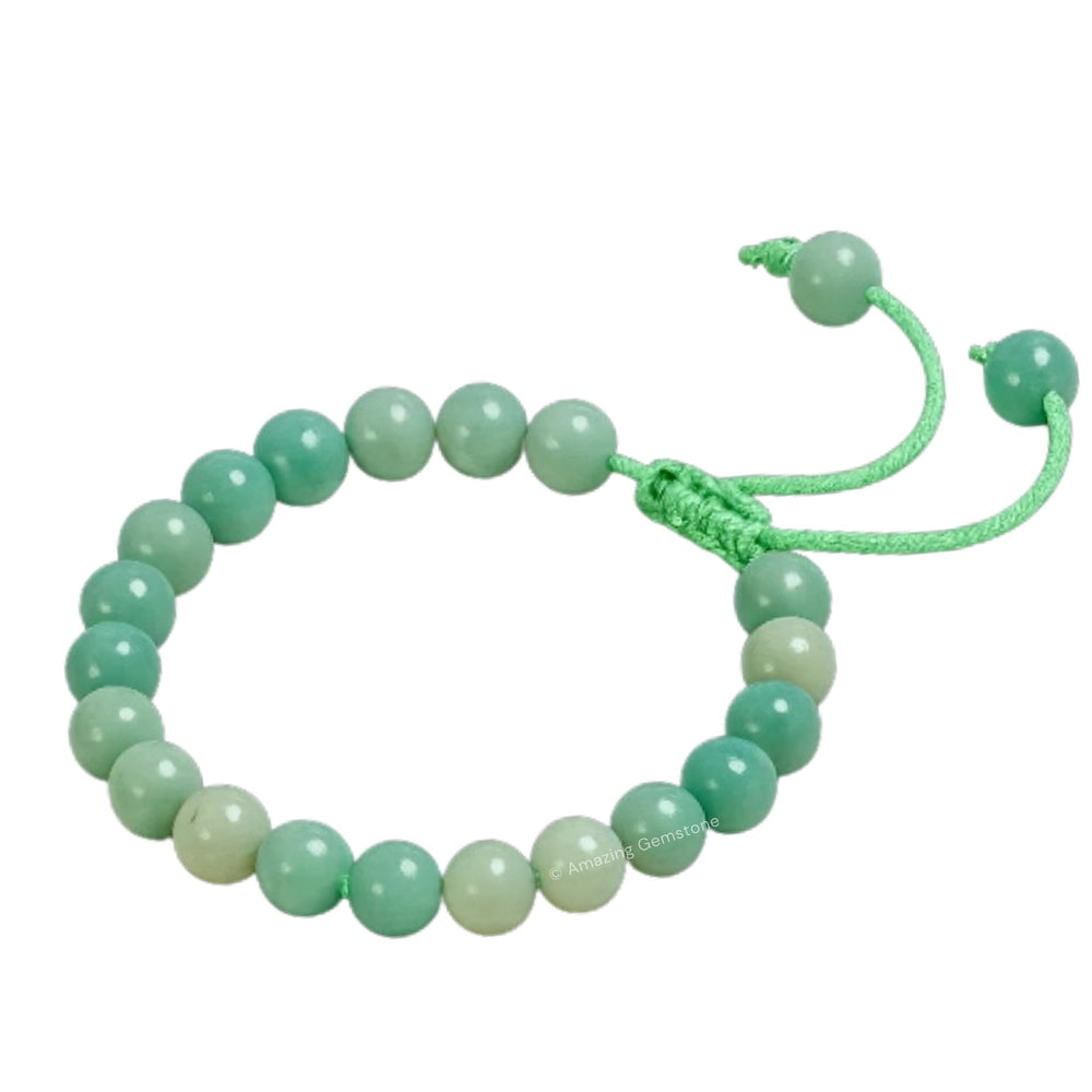 Amazing Gemstone Amazonite Bracelet unisex adjustable fit for comfortable wear.