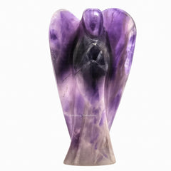 Amazing Gemstone Amethyst Angel closeup showing natural crystal detail and calm presence
