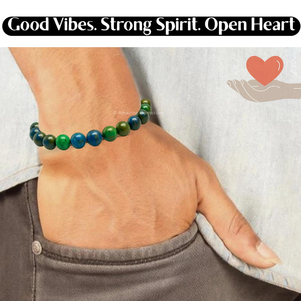 Amazing Gemstone Azurite Bracelet authentic beads with certificate of authenticity.