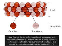 Amazing Gemstone bracelet detail card explains stone meanings and benefits