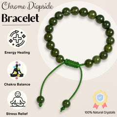 Amazing Gemstone Chrome Diopside Bracelet arrives in a zip bag, ideal for gifting.