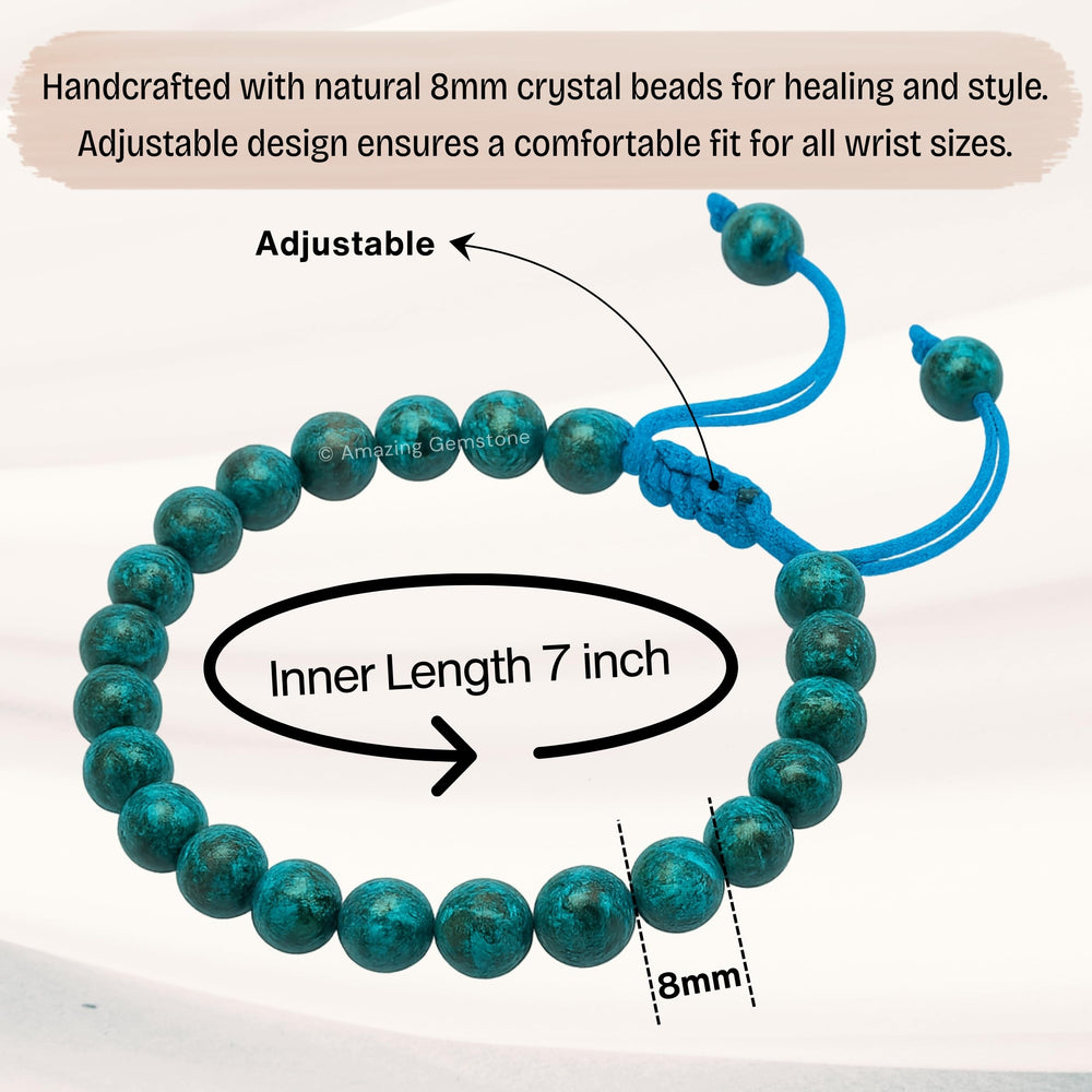 Amazing Gemstone Chrysocolla bracelet unisex design for men and women.
