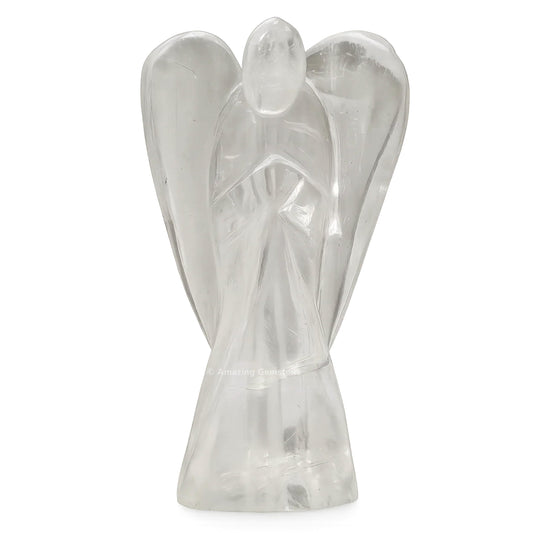 Amazing Gemstone Clear Quartz Angel close-up showing natural clarity and protective energy.