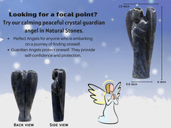 Amazing Gemstone Iolite Angel resting in velvet pouch for gifting.