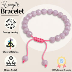 Amazing Gemstone Kunzite Bracelet packaging in a zip bag for gifting readiness.