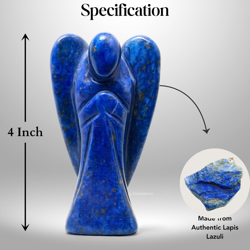 Amazing Gemstone lapis lazuli angel pocket guardian ready to travel in a purse