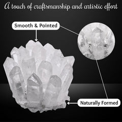 Amazing Gemstone large clear quartz cluster points bedroom decor promotes serenity.