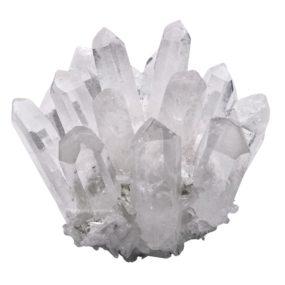 Amazing Gemstone large clear quartz cluster points meditation centerpiece for calm focus.
