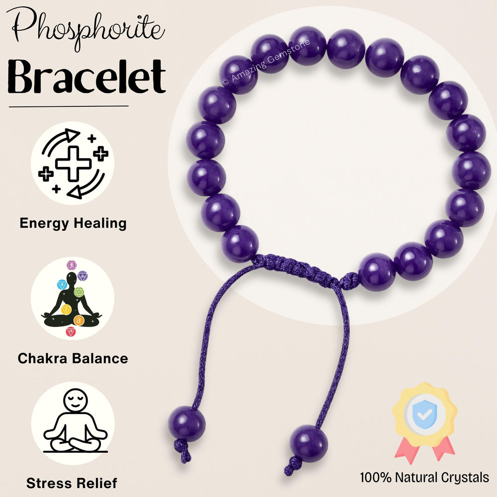 Amazing Gemstone phosphodorite bracelet in zip bag, ideal for gifting.